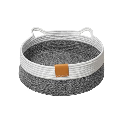 CAPASTEC Gewebtes Katzenbett, 40 cm Durchmesser Faltbarer Korb-Nistplatz, Atmungsaktives Haustier-Liegebett, Krallen-Schleifbeständiges Universelles Kätzchenbett, Tiefgrau CAPASTEC Gewebtes Katzenbett, 40 cm Durchmesser Faltbarer Korb-Nistplatz, Atmungsaktives Haustier-Liegebett, Krallen-Schleifbeständiges Universelles Kätzchenbett, Tiefgrau von CAPASTEC