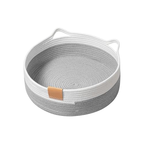 CAPASTEC Gewebtes Katzenbett, 50 cm Durchmesser Faltbarer Korb-Nistplatz, Atmungsaktives Haustier-Liegebett, Krallen-Schleiffestes Universelles Kätzchenbett, Hellgrau CAPASTEC Gewebtes Katzenbett, 50 cm Durchmesser Faltbarer Korb-Nistplatz, Atmungsaktives Haustier-Liegebett, Krallen-Schleiffestes Universelles Kätzchenbett, Hellgrau von CAPASTEC