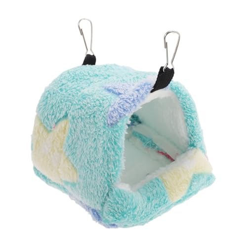 CAPASTEC Hamster Hängematte, Warme Hängematte Schlafbett mit Haken, Seestern Muster Meerschweinchen Versteck Höhle Haus für Hamster Ratten Igel, 10x10x8cm, Blau von CAPASTEC