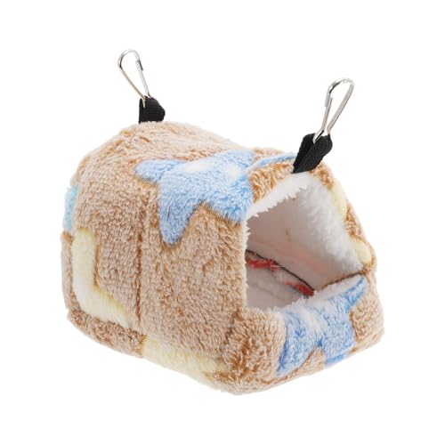 CAPASTEC Hamster Hängematte, Warme Hängematte Schlafbett mit Haken, Seestern Muster Meerschweinchen Versteck Höhle Haus für Hamster Ratten Igel, 10x10x8cm, Braun von CAPASTEC