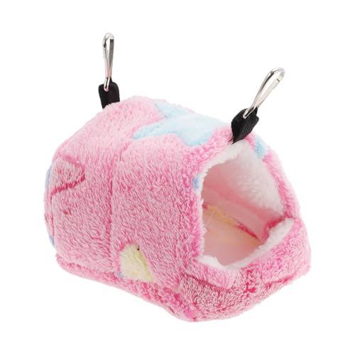 CAPASTEC Hamster Hängematte, Warme Hängematte Schlafbett mit Haken, Seestern Muster Meerschweinchen Versteck Höhle Haus für Hamster Ratten Igel, 10x10x8cm, Pink von CAPASTEC