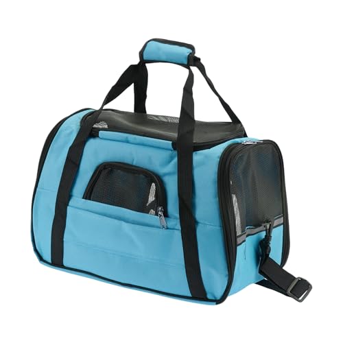 Haustier-Tragetasche, Transportbox für Haustiere mit herausnehmbarer Plüschmatte, Blau Haustier-Tragetasche, Transportbox für Haustiere mit herausnehmbarer Plüschmatte, Blau von CAPASTEC