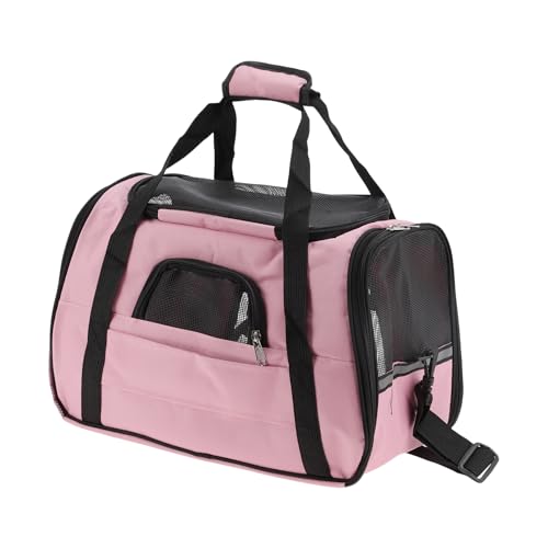 Haustier-Tragetasche, Transportbox für Haustiere mit herausnehmbarer Plüschmatte, Pink Haustier-Tragetasche, Transportbox für Haustiere mit herausnehmbarer Plüschmatte, Pink von CAPASTEC