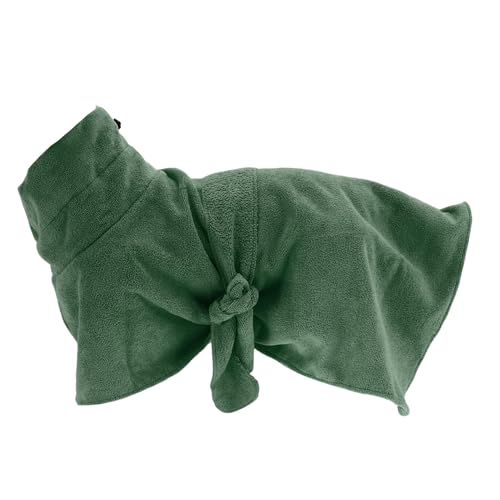 CAPASTEC Hundebademantel, Kordelzug-Haustierhandtuch, Schnell trocknendes Hundehandtuch, XS, Grün von CAPASTEC