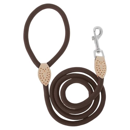 CAPASTEC Hundeleine Hundeführleine Trainingsleine Runde Geflochtene Leine Zum Spazieren Für Kleine Mittlere Große Hunde Braun 1.25m x 1.5cm von CAPASTEC
