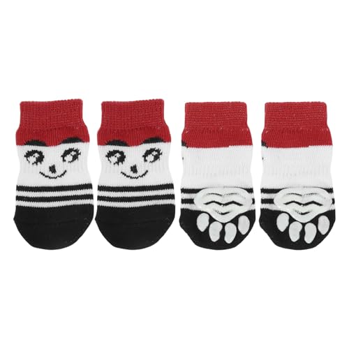 CAPASTEC Hundesocken rutschfest Farbmischsocken Hund Katzen Haustier Innensocken Pfoten Schutz und Traktion Dank Silikongel für Hunde Katzen 1 Set(4 Stück) Klein von CAPASTEC