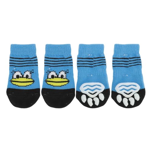 CAPASTEC Hundesocken rutschfest Vogelmuster Socken Hund Katzen Haustier Innensocken Pfoten Schutz und Traktion Dank Silikongel für Hunde Katzen 1 Set (4 Stück) Medium von CAPASTEC