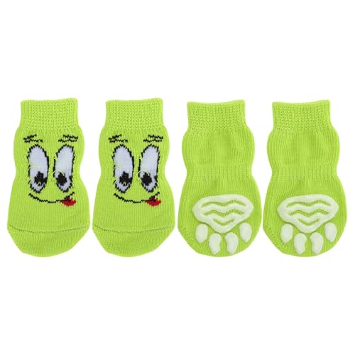 CAPASTEC Hundesocken rutschfestes Augenmuster Socken Hund Katzen Haustier Innensocken Pfoten Schutz und Traktion Dank Silikongel für Hunde Katzen 1 Set (4 Stück) Klein von CAPASTEC