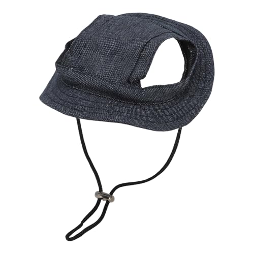 CAPASTEC Hundesonnenhut Verstellbare Baseballkappe mit Ohrlöchern Sommer Haustier Sonnenschutz Sonnenhut für kleine Hunde Katzen, Groß, Jean Blau von CAPASTEC