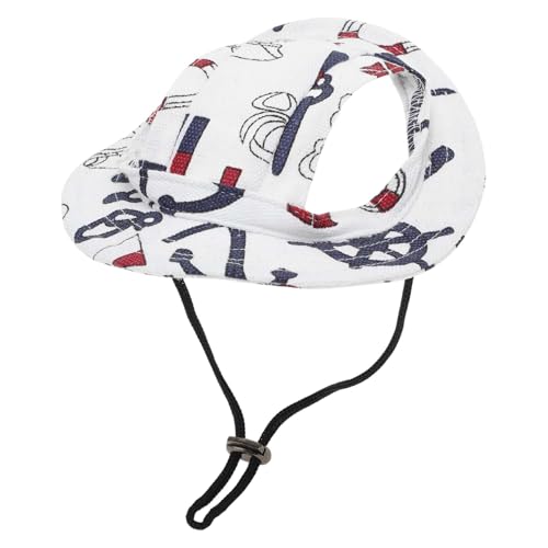 CAPASTEC Hundesonnenhut Verstellbare Baseballkappe mit Ohrlöchern Sommer Haustier Sonnenschutz Sonnenhut für kleine Hunde Katzen, Groß, Marineblau von CAPASTEC