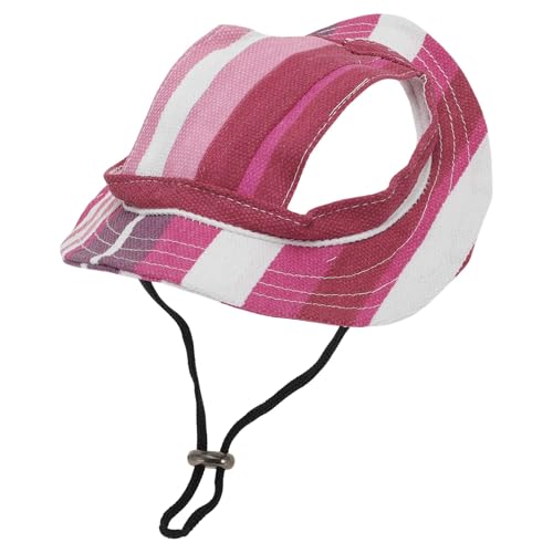 CAPASTEC Hundesonnenhut Verstellbare Baseballkappe mit Ohrlöchern Sommer Haustier Sonnenschutz Sonnenhut für kleine Hunde Katzen, Medium, Rosarot Ton von CAPASTEC