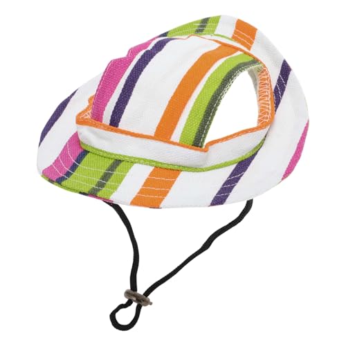 CAPASTEC Hundesonnenhut Verstellbare Baseballkappe mit Ohrlöchern Sommer Haustier Sonnenschutzkappe Outdoor Sport Sonnenhut für kleine Hunde Katzen, S, Fluoreszierendes Grün von CAPASTEC