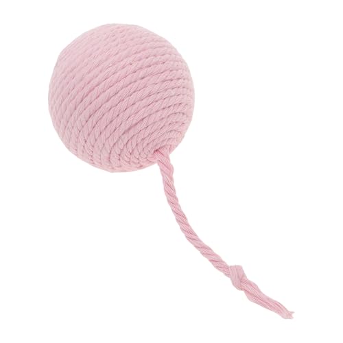 CAPASTEC Katze spielt Ball mit Glocke innen, Interaktive Katzenbälle für drinnen, Sicherheitszahnpflege-Katzenkaukugeln, Kätzchenball für Spielzeit, Pink von CAPASTEC