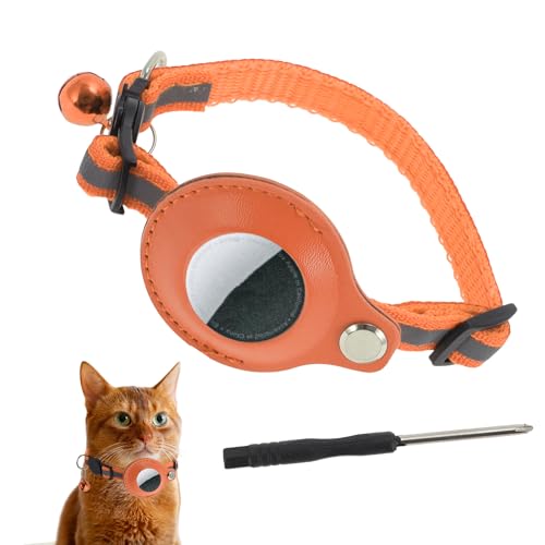 CAPASTEC Katzenhalsband, reflektierendes Kätzchenhalsband, Polyester-Katzenhalsband mit Halterung für Airtag und Glocke, verstellbares Halsband für Katzen und Welpen, 22-23cm, Orange CAPASTEC Katzenhalsband, reflektierendes Kätzchenhalsband, Polyester-Katzenhalsband mit Halterung für Airtag und Glocke, verstellbares Halsband für Katzen und Welpen, 22-23cm, Orange von CAPASTEC