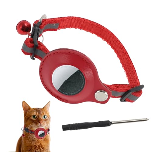 CAPASTEC Katzenhalsband, reflektierendes Kätzchenhalsband, Polyester-Katzenhalsband mit Halterung für Airtag und Glocke, verstellbares Halsband für Katzen und Welpen, 22-23cm, Rot CAPASTEC Katzenhalsband, reflektierendes Kätzchenhalsband, Polyester-Katzenhalsband mit Halterung für Airtag und Glocke, verstellbares Halsband für Katzen und Welpen, 22-23cm, Rot von CAPASTEC