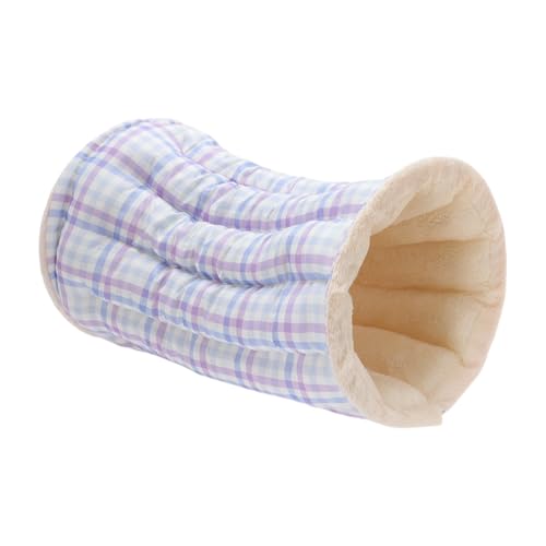 CAPASTEC Katzentunnelbett, zusammenklappbarer Katzenspieltunnel, 75cm Katzen-Donut-Tunnel für den Innenbereich, vielseitige Katzentunnel für Katzenwelpen Kaninchen Frettchen, Blau Lila von CAPASTEC
