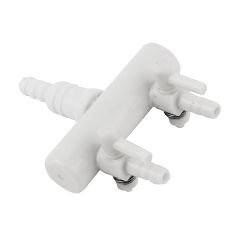 CAPASTEC Kunststoff-Luftverteiler, 2-Wege-Luftpumpe, Schlauchverteiler, Steuerventil, Luftteiler für Aquarium, 2 x 6,3 cm (weiß) von CAPASTEC