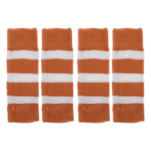 CAPASTEC Packung Von 4 Hundebeinwärmern Winter Weiche Warme Gestrickte Hundebeinsocken Hundebeinschoner Gelenkschutz Geeignet Für Kleine Hunde Kätzchen Welpen Klein Orange Weiß von CAPASTEC