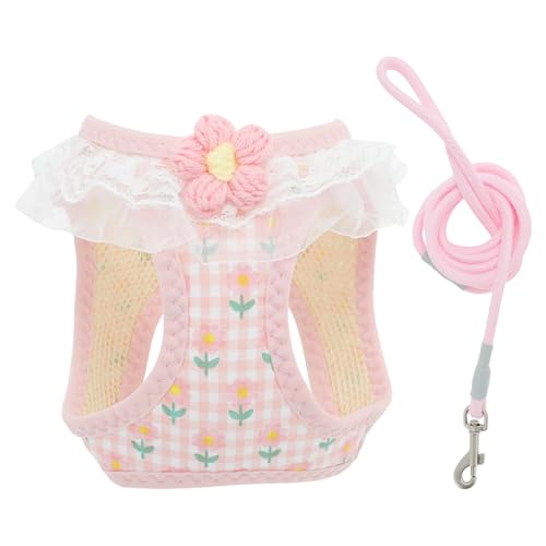 CAPASTEC Puppy Hundegeschirr Und Leinenset, Magic Tapes Haustiergeschirr Verstellbare Schnur Nicht-Ziehend Leicht Und Weich Mit Blumenmuster Für Spaziergänge, XS, Pink CAPASTEC Puppy Hundegeschirr Und Leinenset, Magic Tapes Haustiergeschirr Verstellbare Schnur Nicht-Ziehend Leicht Und Weich Mit Blumenmuster Für Spaziergänge, XS, Pink von CAPASTEC