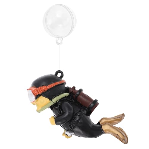 CAPASTEC Taucher Aquarium Dekorationen, Floating Diver Fish Tank Dekorationen, Floating Cartoon Diver Decor Fun Floating Fish Decoration PVC Diver Decoration Black 1 Set von CAPASTEC