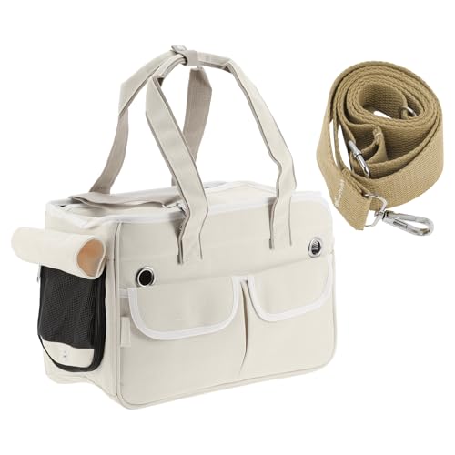 Transportbox mit herausnehmbarer Matte, Tragetasche mit 2 Taschen, Beige Transportbox mit herausnehmbarer Matte, Tragetasche mit 2 Taschen, Beige von CAPASTEC