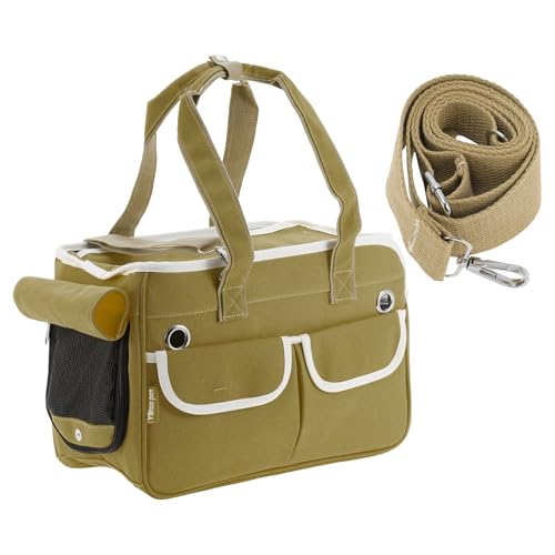 Transportbox mit herausnehmbarer Matte, Tragetasche mit 2 Taschen, Braun Transportbox mit herausnehmbarer Matte, Tragetasche mit 2 Taschen, Braun von CAPASTEC