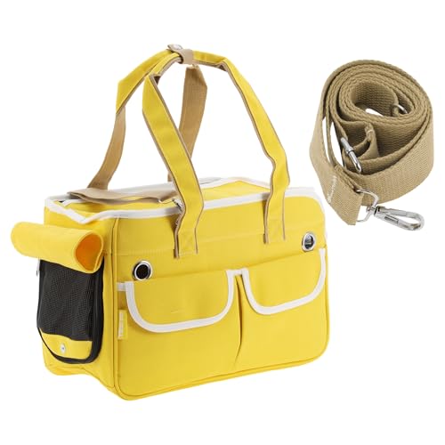 Transportbox mit herausnehmbarer Matte, Tragetasche mit 2 Taschen, Gelb Transportbox mit herausnehmbarer Matte, Tragetasche mit 2 Taschen, Gelb von CAPASTEC