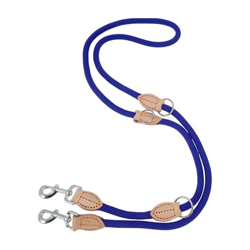 CAPASTEC Verstellbare Hundeleine, Robuste Nylon-Schulterleine Für Mittelgroße Bis Große Hunde, Doppelleine Mit 2 Karabinern, MultiFunktionelle Leine, Blau CAPASTEC Verstellbare Hundeleine, Robuste Nylon-Schulterleine Für Mittelgroße Bis Große Hunde, Doppelleine Mit 2 Karabinern, MultiFunktionelle Leine, Blau von CAPASTEC