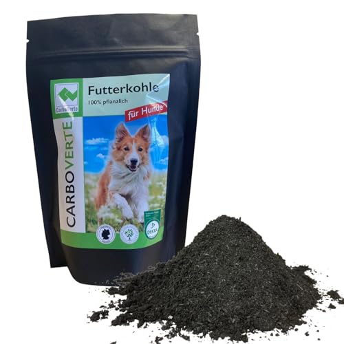 Carbo Verte Hunde Futterkohle, für eine intakte Magen-Darm-Funktion, 200g, Vorbeugung und Hilfe bei Durchfall und Magenbeschwerden, sehr ergiebig, neutraler Geschmack von Carbo Verte