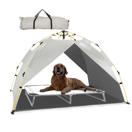 CAREDPETS Baldachin-Zelt für große XL XXL Jumbo erhöhtes Hundebett, Kinderbett, schneller Aufbau und keine Montage erforderlich, Kühlung für draußen, Camping, Haustier-Sonnenschirm, grau, 178 x 140 cm CAREDPETS Baldachin-Zelt für große XL XXL Jumbo erhöhtes Hundebett, Kinderbett, schneller Aufbau und keine Montage erforderlich, Kühlung für draußen, Camping, Haustier-Sonnenschirm, grau, 178 x 140 cm von CAREDPETS