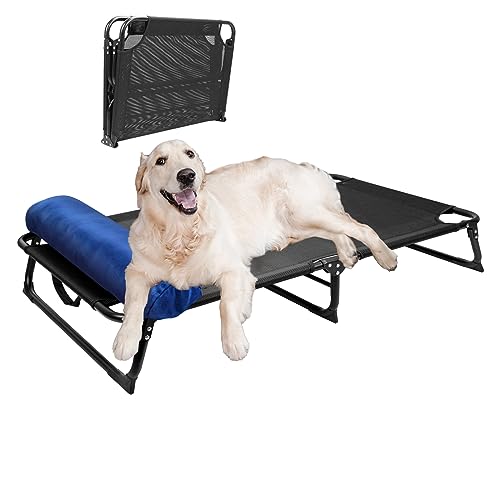CAREDPETS Erhöhtes Hundebett mit Nackenrolle für große Jumbo-Hunde, XL XXL, großes Hundebett, tragbar, faltbar, für drinnen und draußen, kühlende Haustier-Hängematte, keine Montage erforderlich, 137 x CAREDPETS Erhöhtes Hundebett mit Nackenrolle für große Jumbo-Hunde, XL XXL, großes Hundebett, tragbar, faltbar, für drinnen und draußen, kühlende Haustier-Hängematte, keine Montage erforderlich, 137 x von CAREDPETS