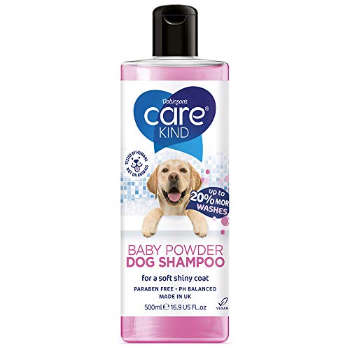 CAREKIND Baby Powder Hunde-Shampoo 500 ml professionelles Hundepflege-Shampoo für stinkende Hunde mit babyfrischem Duft, bestes Welpen-Shampoo mit Conditioner, veganes Haustier-Shampoo (1 x 500 ml) von CAREKIND