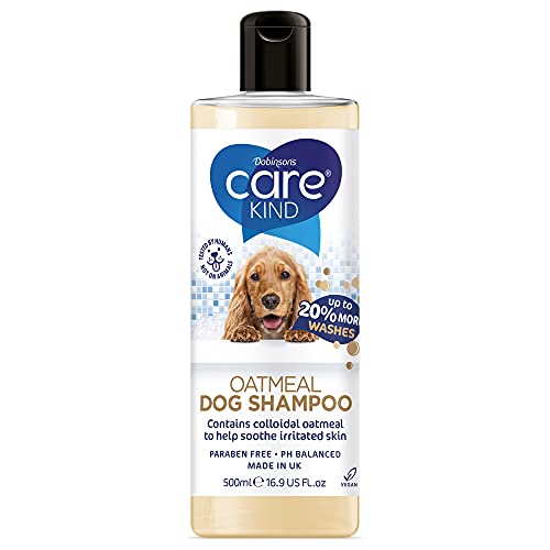 CAREKIND Haferflocken-Hundeshampoo 500 ml, professionelles Hundepflegeshampoo für stinkende Hunde mit babyfrischem Duft, bestes Welpenshampoo mit Spülung, veganes Haustiershampoo (1 x 250 ml) von CAREKIND