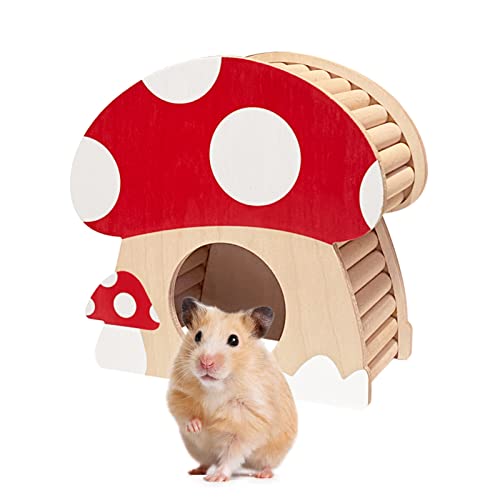 Hamster Mini Haus, Pilzförmiges Holzversteck Home für Zwerghamster, Ratte, Rennmäuse, Syrisch, Mäuse, Kleintiere Versteck Habitat Hut, Holz Hamster Versteck Spielzeug, Indoor Höhle Käfig Zubehör Hamster Mini Haus, Pilzförmiges Holzversteck Home für Zwerghamster, Ratte, Rennmäuse, Syrisch, Mäuse, Kleintiere Versteck Habitat Hut, Holz Hamster Versteck Spielzeug, Indoor Höhle Käfig Zubehör von CAREUPET