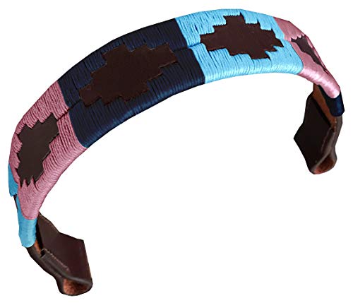 CARLOS DIAZ Designer Echtes Leder Gewachstes Besticktes Gaucho Polo Pferd Zaumzeug Stirnband (Kleines Pferd 15 Zoll) von CARLOS DIAZ