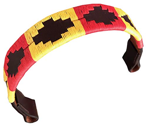 Carlos Diaz Designer Echtes Leder Gewachstes Besticktes Gaucho Polo Pferd Zaumzeug Stirnband (Pony 14 Zoll) von CARLOS DIAZ