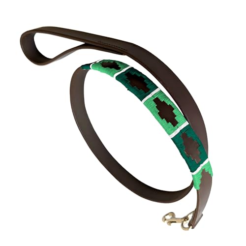 Carlos Diaz Echtes Leder gewachst Premium Bestickt Polo Hundeleine Carlos Diaz Echtes Leder gewachst Premium Bestickt Polo Hundeleine von CARLOS DIAZ