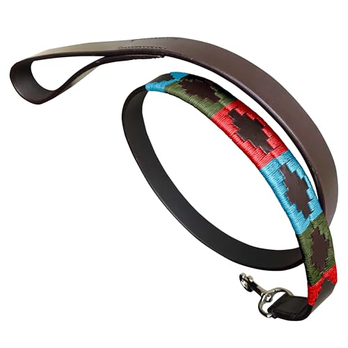 Carlos Diaz Echtes Leder gewachst Premium Bestickt Polo Hundeleine Carlos Diaz Echtes Leder gewachst Premium Bestickt Polo Hundeleine von CARLOS DIAZ