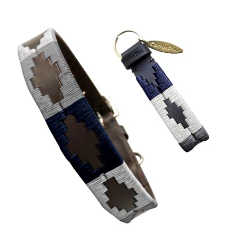 Carlos Diaz Echtes Leder gewachstes Premium-Polo-Hundehalsband mit Stickerei S Carlos Diaz Echtes Leder gewachstes Premium-Polo-Hundehalsband mit Stickerei S von CARLOS DIAZ