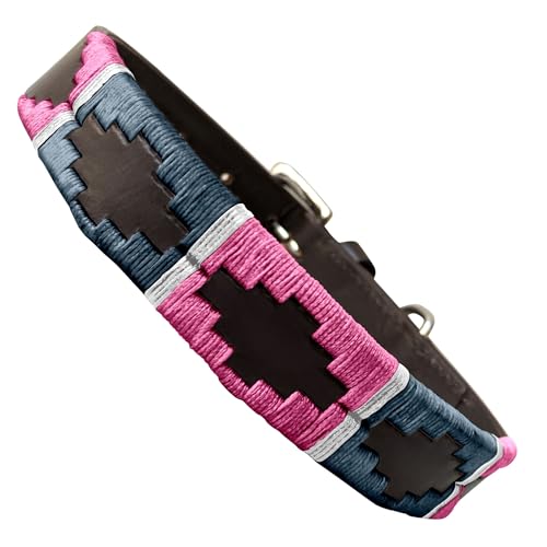 Carlos Diaz Polo-Hundehalsband, echtes Leder, gewachst, bestickt, Größe XL Carlos Diaz Polo-Hundehalsband, echtes Leder, gewachst, bestickt, Größe XL von CARLOS DIAZ
