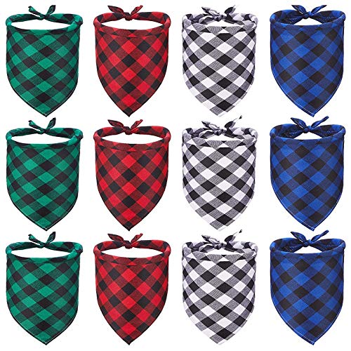 CARMIN 12 StüCk Hund Bandana DREI Eckiger Latz Schal Verstellbares Haustier Bandana ZubehöR Hund Katze Welpen Haustier (Groß) von CARMIN