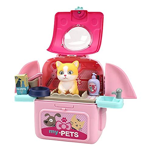 CARMIN Tiere Karikatur Haustier Spielzeug Realistische Haustier Tier Tierarzt Rucksack Rollenspiel Spielen Spielzeug Tierarzt Kit Katze Hund Pflege Spielset - KäTzchen CARMIN Tiere Karikatur Haustier Spielzeug Realistische Haustier Tier Tierarzt Rucksack Rollenspiel Spielen Spielzeug Tierarzt Kit Katze Hund Pflege Spielset - KäTzchen von CARMIN