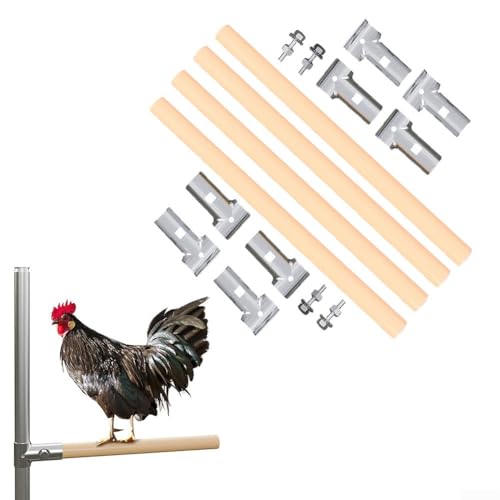 Große Hühner-Holz-Sitzstangen für Stall, stabile Hühner-Dachleiter, Hühnerstallständer, Zubehör für Hinterhof-Geflügel von CARMOTTER