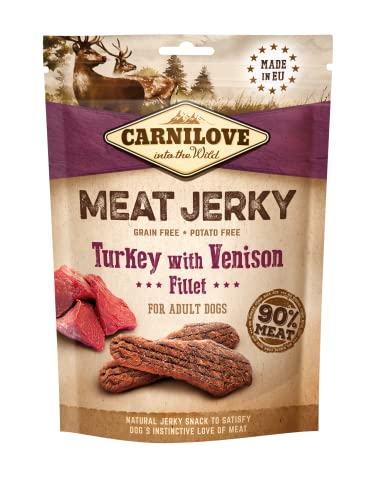 CARNILOVE Jerky VENADO Y PAVO FILETES 12X100GR von CARNILOVE
