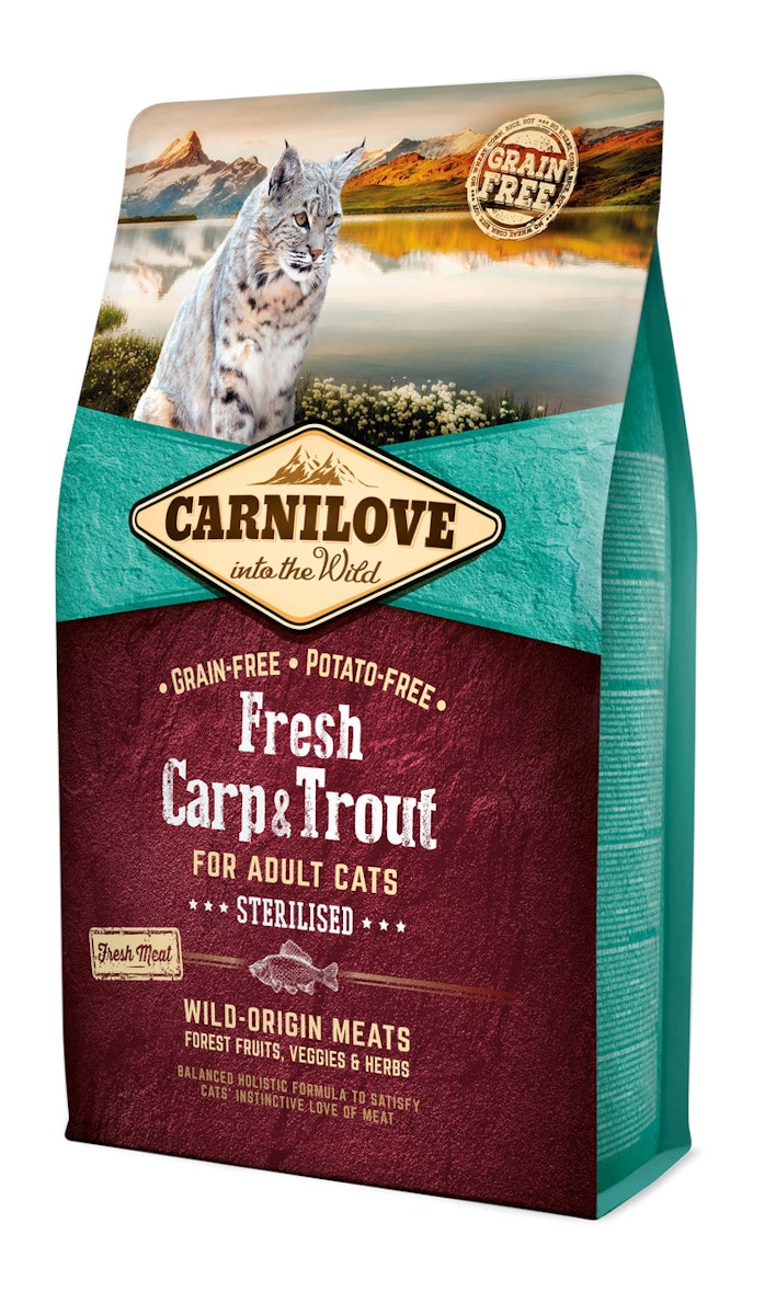 CARNILOVE Sterilised Fresh Carp & Trout Katzentrockenfutter Sparpaket 2 x 2 Kilogramm
