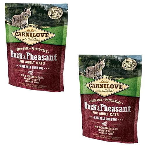 Carnilove Katze Adult Duck & Pheasant | Doppelpack | 2 x 400 g | Alleinfuttermittel für Katzen | Getreidefreies Futter mit frischem Fleisch | Angereichert mit Rübenfasern von CARNILOVE