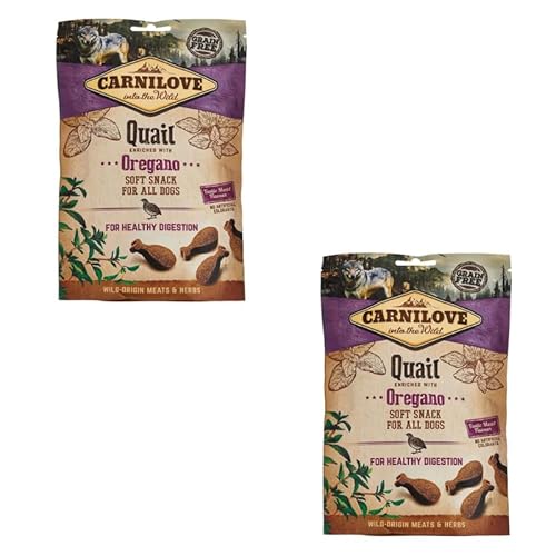 Carnilove Quail Oregano | Doppelpack | 2 x 200 g | Soft Snack für Hunde | Mit exotischem Fleischgeschmack | Enthält Oregano um eine gesunde Verdauung unterstützen zu können von CARNILOVE