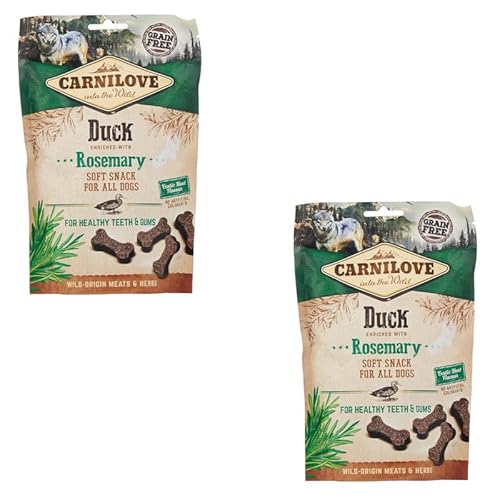 Carnilove Soft Snack Duck with Rosemary | Doppelpack | 2 x 200 g | Leckerli für Hunde | Ente und Rosmarin | Ohne Zuckerzusatz | exotischer Fleischgeschmack von CARNILOVE