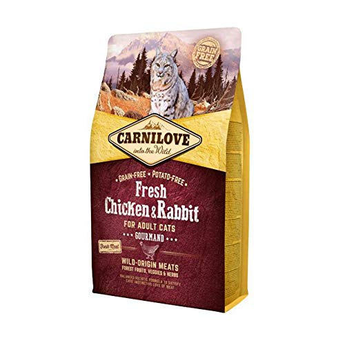 Carnilove Trockenfutter für ausgewachsene Katzen, Hühnchen und Kaninchen, 2 kg von CARNILOVE