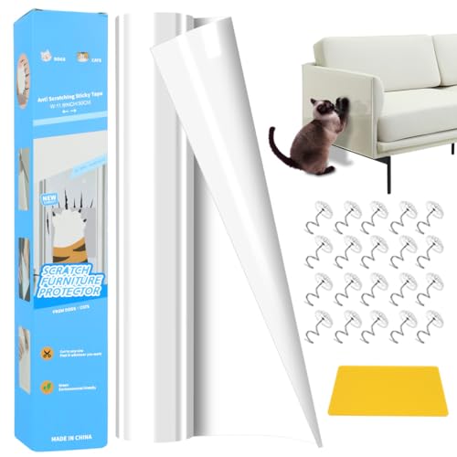 Kratzfester Möbelschutz, einseitig, klebrig, Couchschutz für Katzen, flexibler Eckenschutz unter Katzenkrallen, 304,8 x 30 cm von CARPDIM